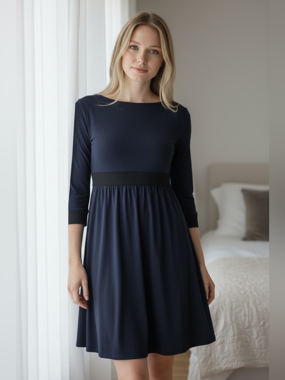Laundry by Design Navy 3/4 sleeve Dress Sz 2